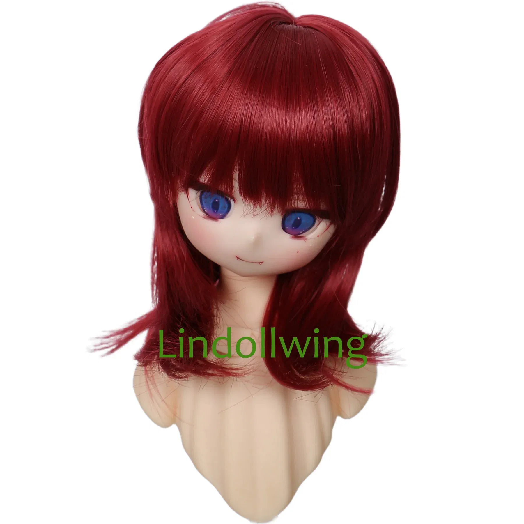 Color: green - 1/3 BJD Wig Pullip Dal DD Dollfie Doll Wig 8-9 inch Long Collection Wig