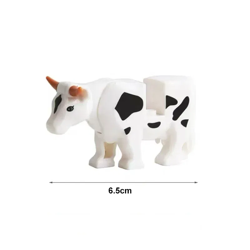 Color: Dark Green - MOC City Animal Building Block Figures Hare Dairy Cow Squirrel Dolphin Pug DIY Farm Street View Accessories Bricks Toys Gifts