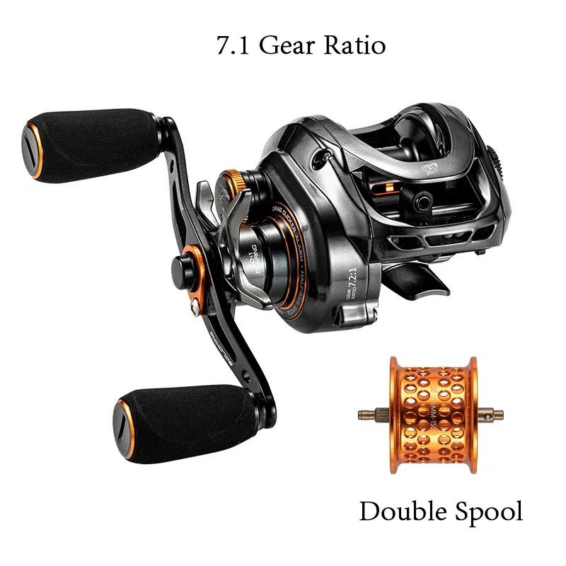 Color: BROWN, Use Mode: Right Hand - Soloking GKA200 Pro Baitcasting Reel Fishing Reels 9KG Drag Power 6+1 BB Drag Clicker Sound Baitcaster Reel ? 이트 ?¦?