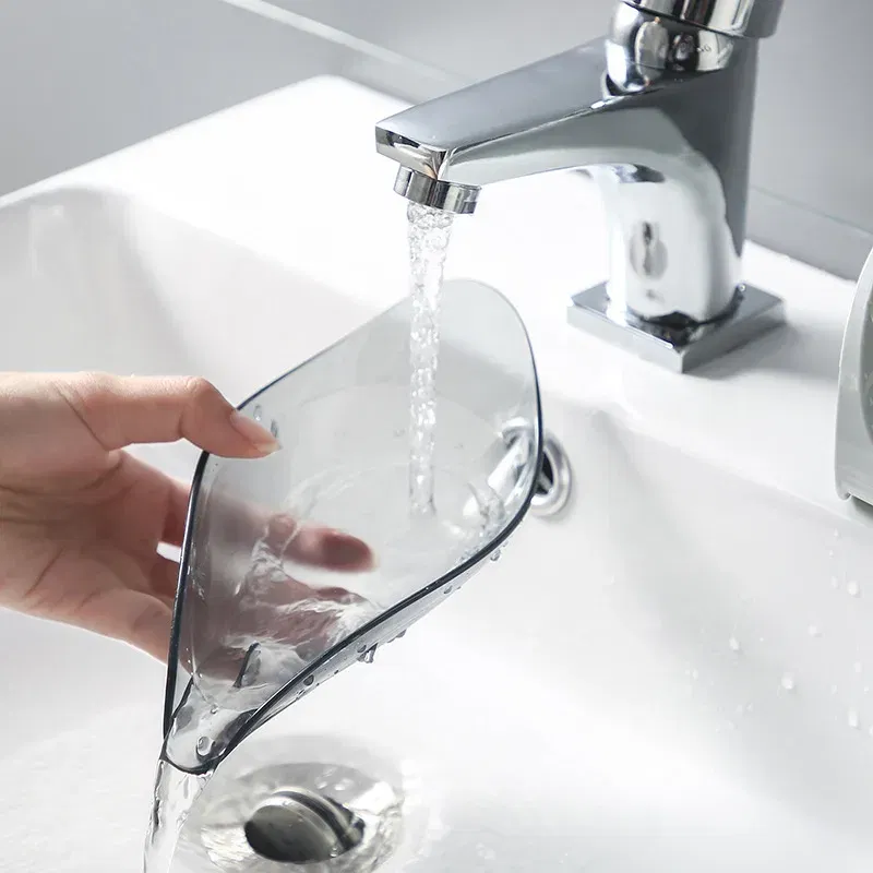 Color: DARK GRAY - Bathroom Soap Holder Leaf Shape Dish Soap Kitchen Sponge Soap Box Storage Non-slip Drain Soap Case Container Bathroom accessorie