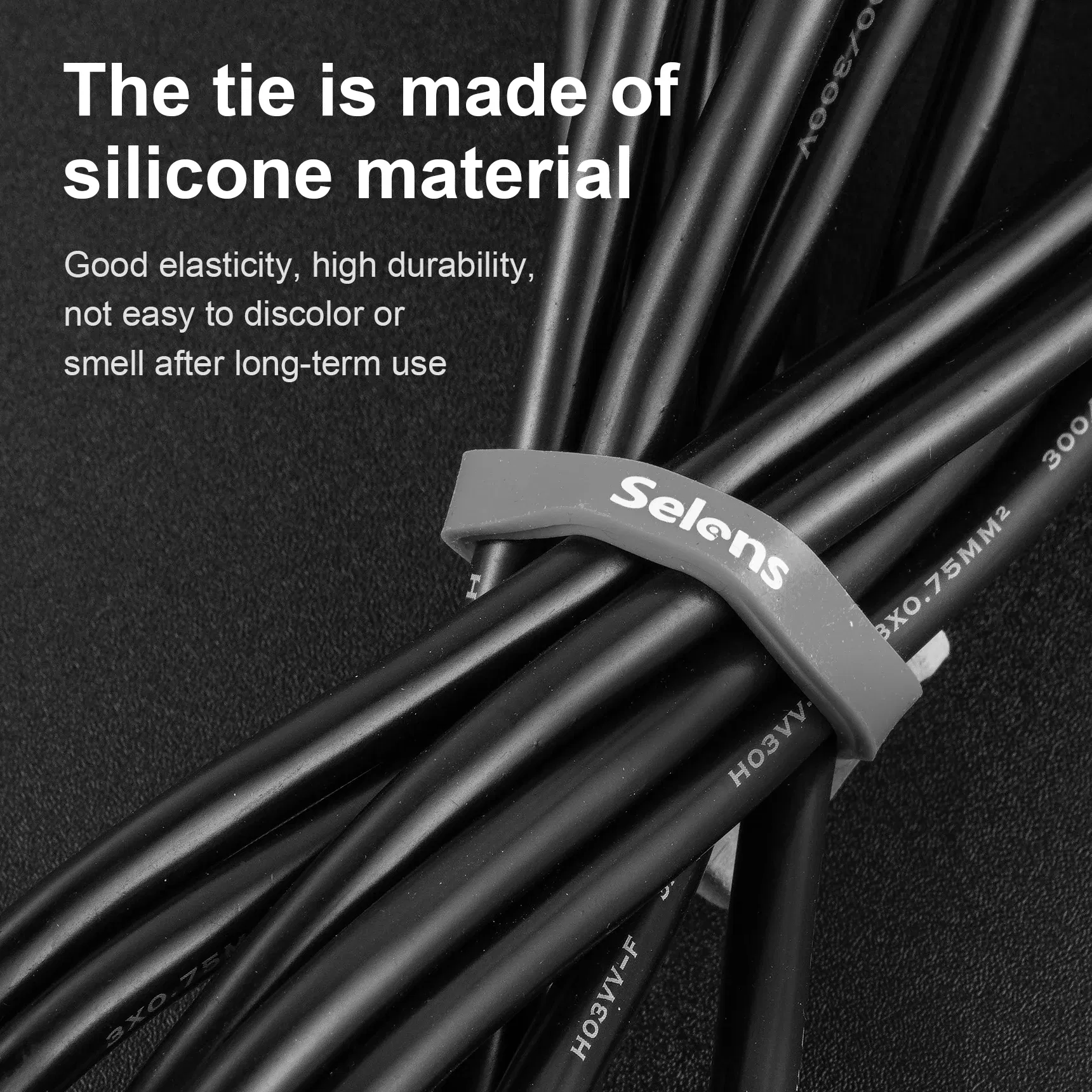 Selens Newest 8 Color Silicone Reusable Cable Ties 14cm Multifunction Elasticity Cable Ties Photo Studio Kits Photography Props