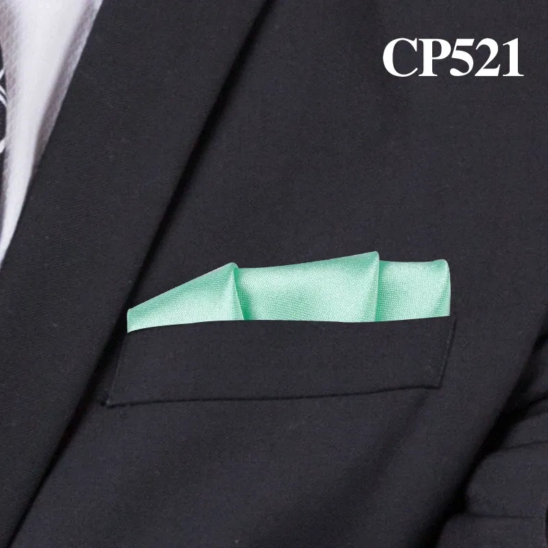 Color: Ginger - Satin Handkerchief For Men Candy Color Mens Suits Pocket Square Business Chest Towel Hanky Suit Napkin Solid Hankies