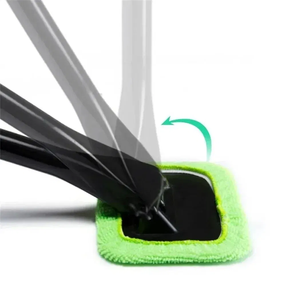Color: Red - Car Windshield Cleaning Brush Kit Car Window Wiper Home Glass Defogging Dust Towel With Long Handle Cleaner Brush Washing Tool