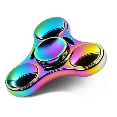 Color: Rose Red - Stainless Steels 3 in 1 Fidget Spinner and Slider Combo with Click Button Metal Toy for Adult Stress Relief