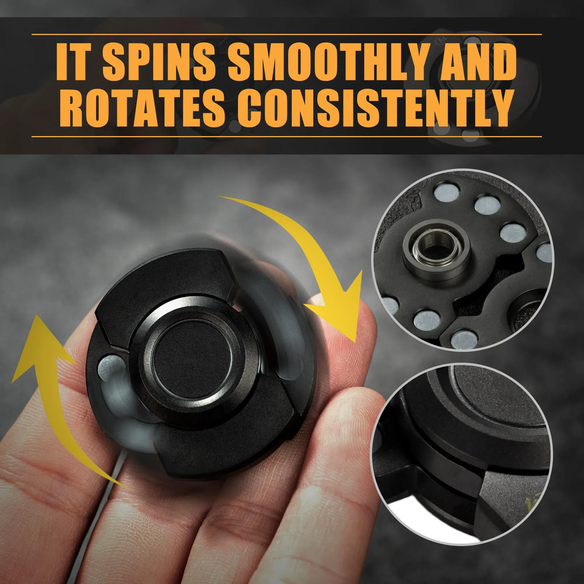 Color: Rose Red - Stainless Steels 3 in 1 Fidget Spinner and Slider Combo with Click Button Metal Toy for Adult Stress Relief