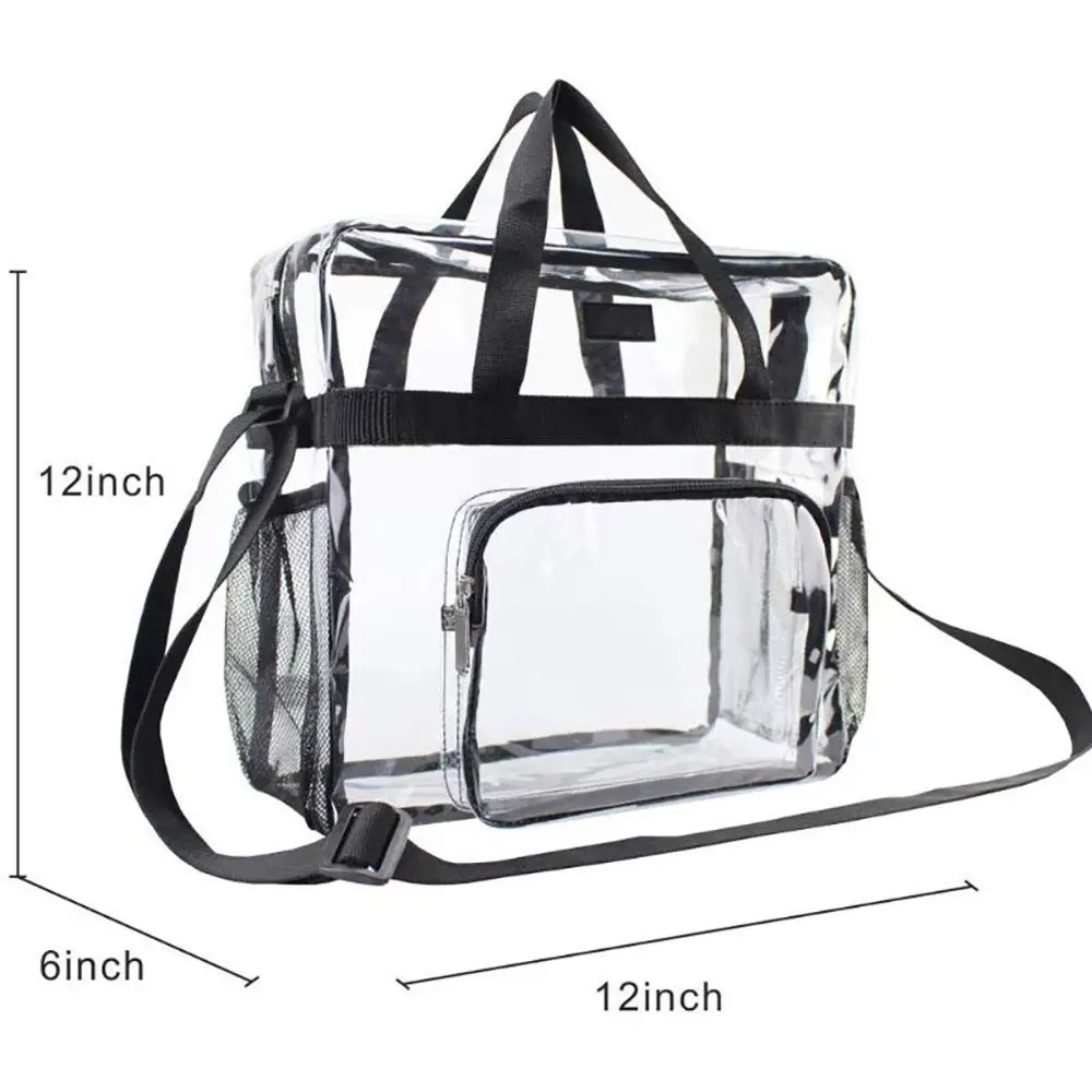 Color: black - Stadium Approved PVC Clear Purse Large Capacity Clear Bag Clear Crossbody Bag for Concerts Sports Festivals