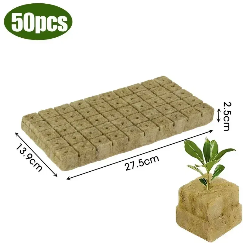 Color: WHITE - Stonewool Hydroponic Grow Media Cubes Plant Cube Soilless Substrate Seeded Planting Spong Plug Seedling Block Garden Tools