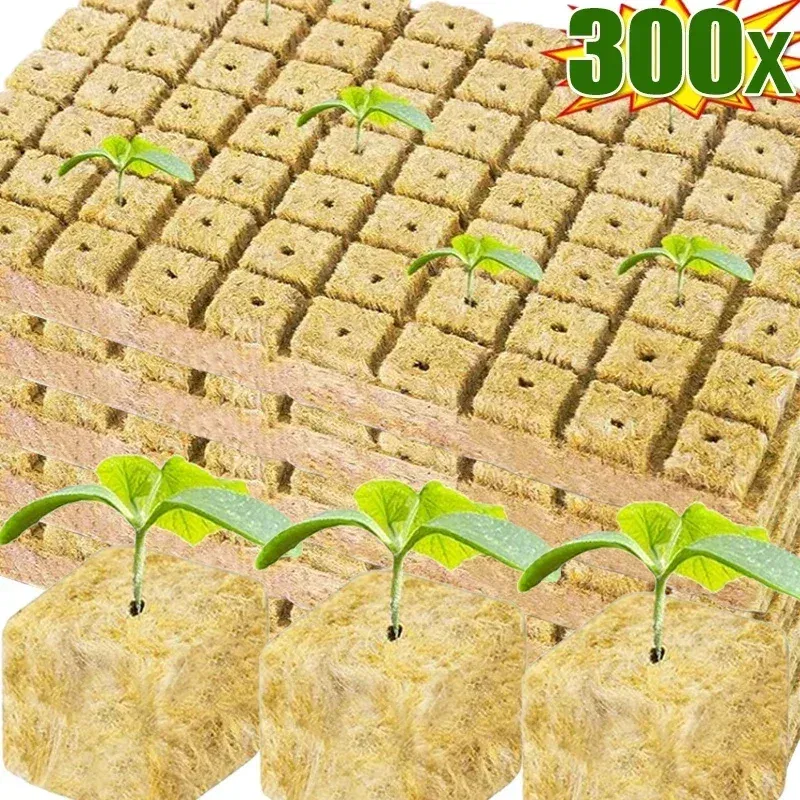 Color: WHITE - Stonewool Hydroponic Grow Media Cubes Plant Cube Soilless Substrate Seeded Planting Spong Plug Seedling Block Garden Tools