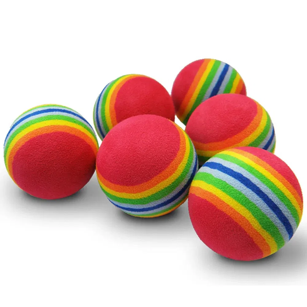 Color: Red - 10 Pcs Rainbow Color EVA Foam Practice Sponge Golf Balls Bulk