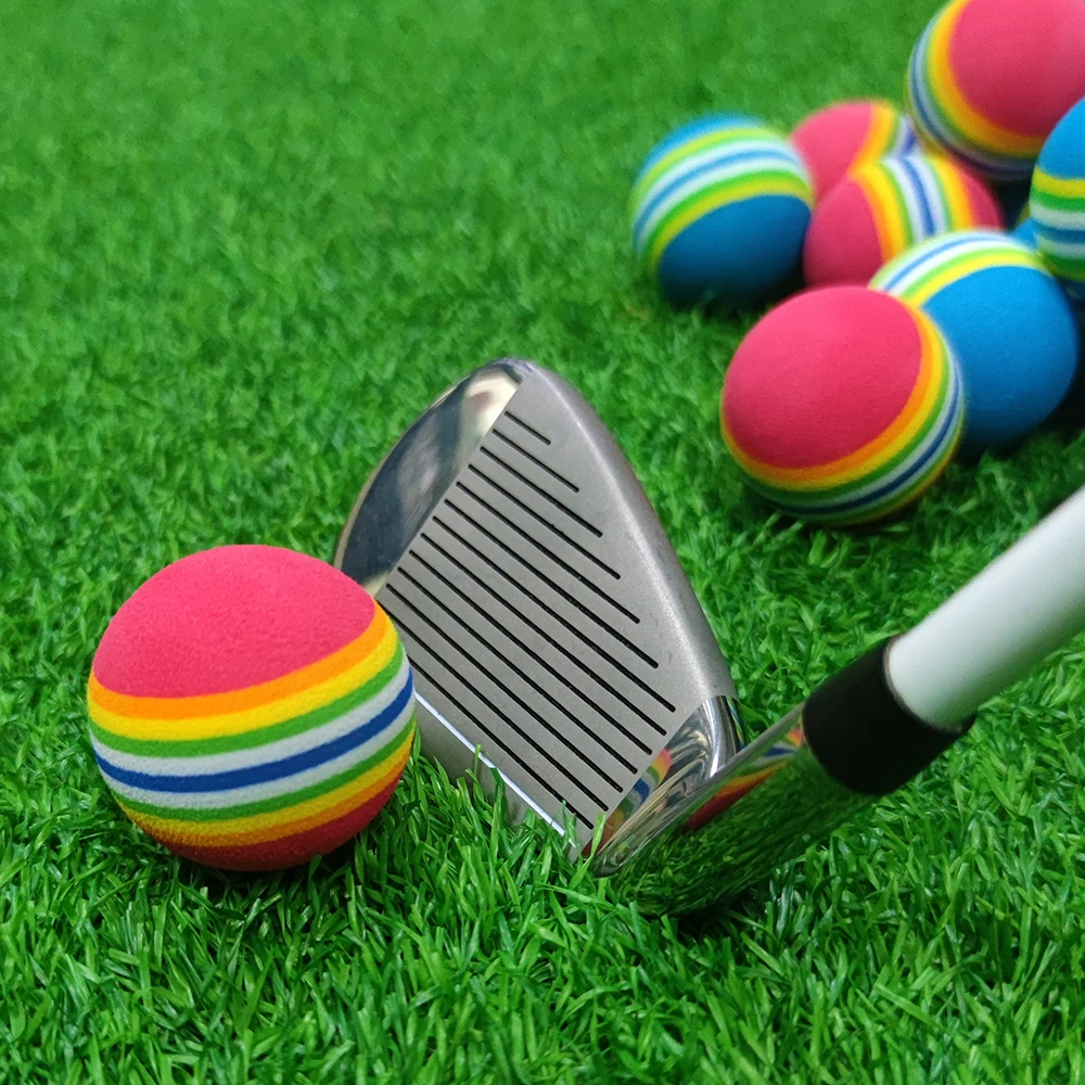 Color: Red - 10 Pcs Rainbow Color EVA Foam Practice Sponge Golf Balls Bulk