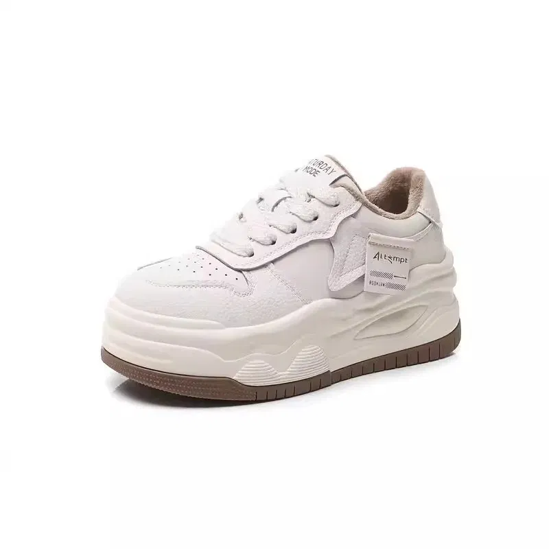 for women 2024 spring new thick sole increase casual board shoes for women with muffin bottom small white shoes