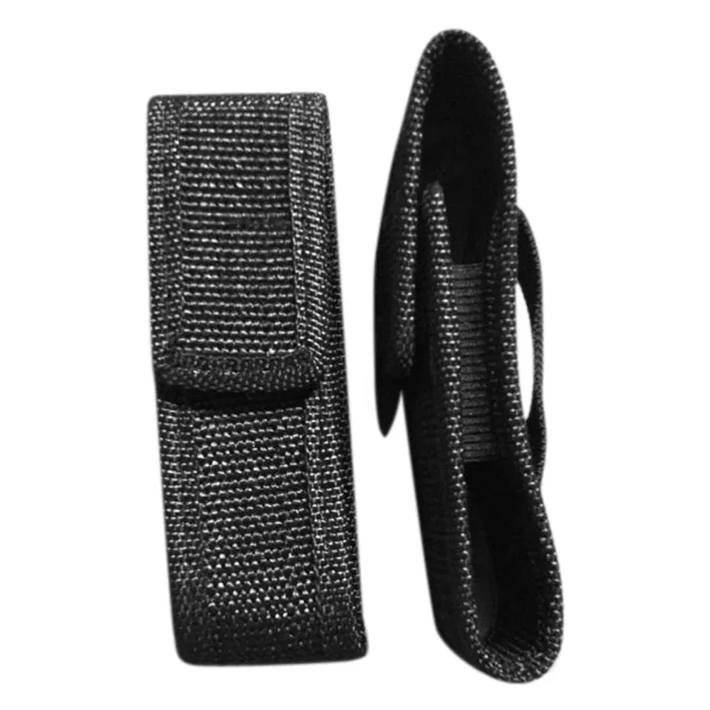 Color: Brown - 1PC 12/14/16.5/18cm Nylon Holster Holder Adhesive Belt Pouch Case for LED Flashlight Torch Universal Portable Holster