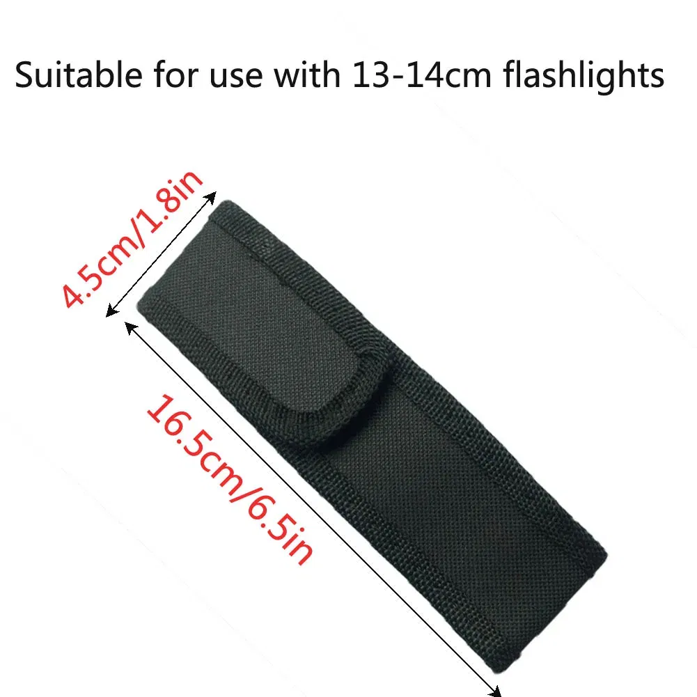 Color: Brown - 1PC 12/14/16.5/18cm Nylon Holster Holder Adhesive Belt Pouch Case for LED Flashlight Torch Universal Portable Holster