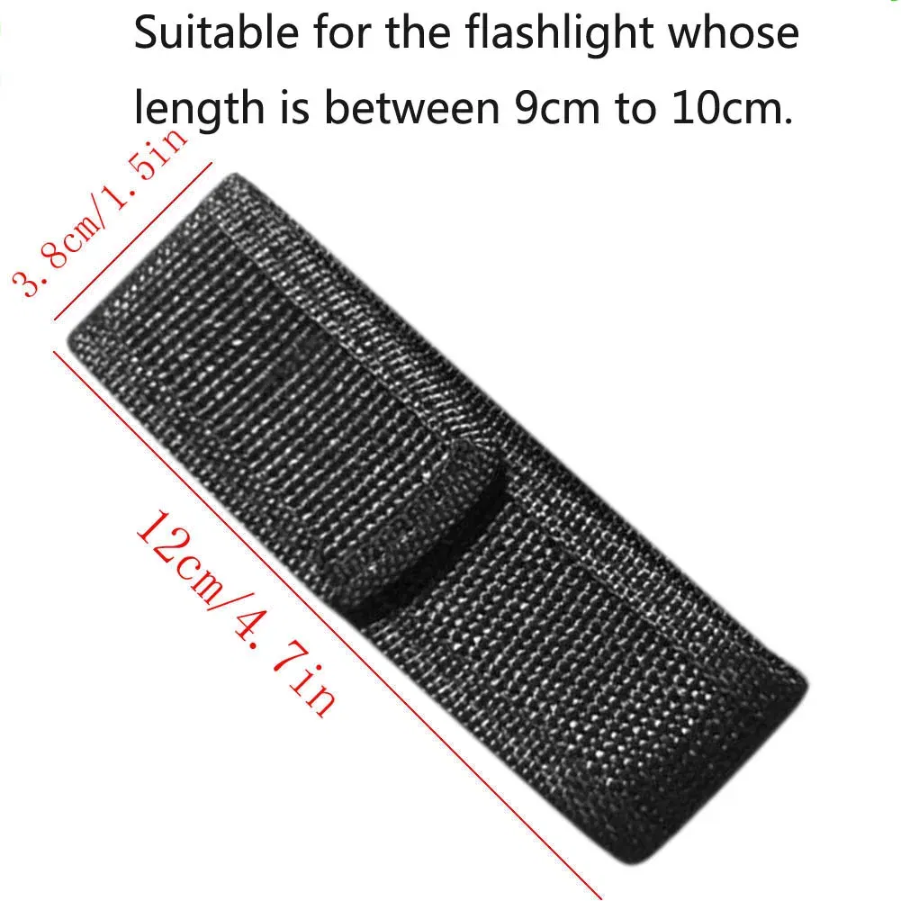 Color: Brown - 1PC 12/14/16.5/18cm Nylon Holster Holder Adhesive Belt Pouch Case for LED Flashlight Torch Universal Portable Holster