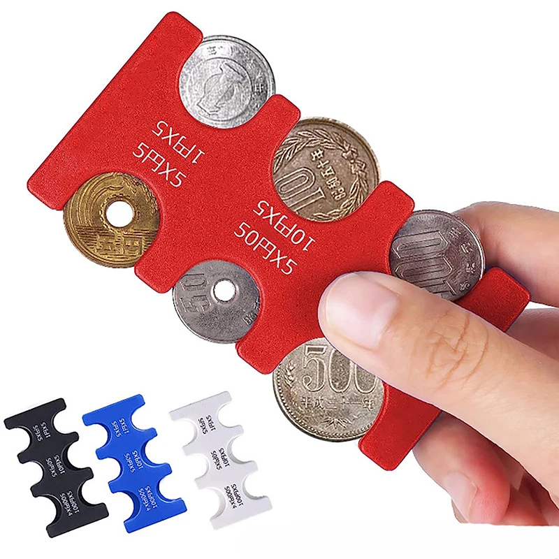 Color: Blue - 1PC Coin Case Japanese Coin Holder Case Coin Changer Letter Purse Wallet Holder Coin Box Plastic Coin Storage Box Coin Dispenser