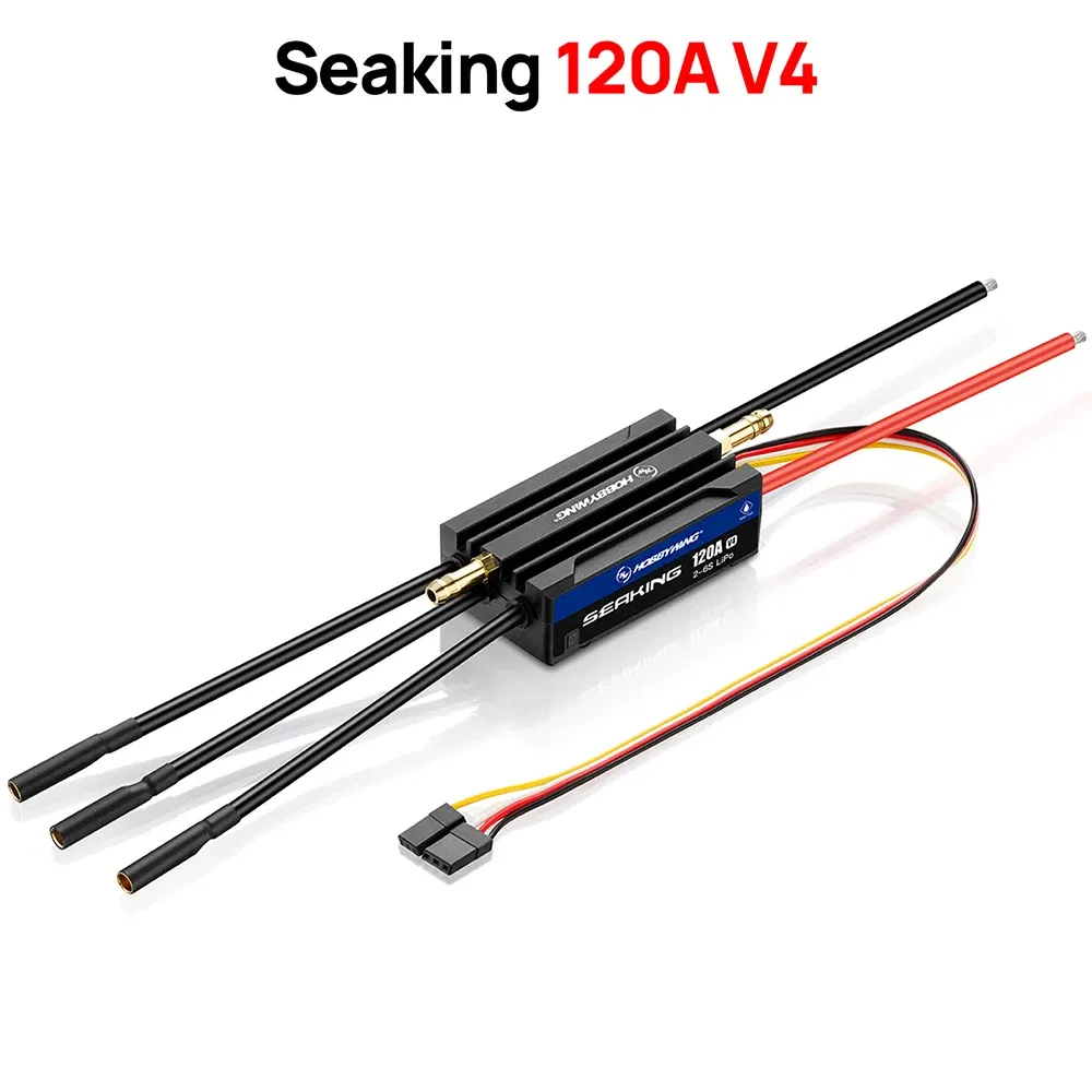 Color: Burgundy - HOBBYWING Seaking Brushless ESC Boat Sensorless ESC 30A 60A 90A 120A 160A V4 Series IP67 Waterpoof Built-in BEC For RC Boats