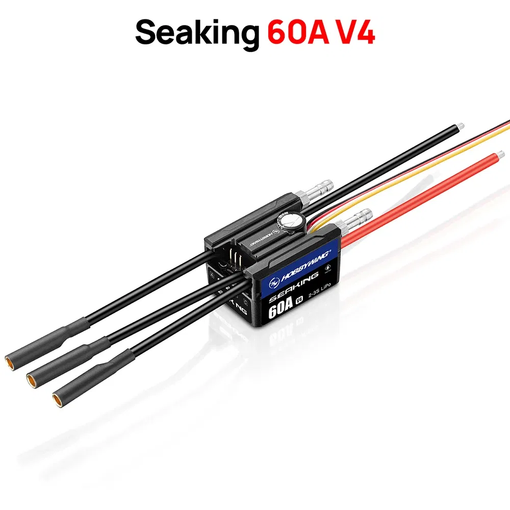 Color: Burgundy - HOBBYWING Seaking Brushless ESC Boat Sensorless ESC 30A 60A 90A 120A 160A V4 Series IP67 Waterpoof Built-in BEC For RC Boats