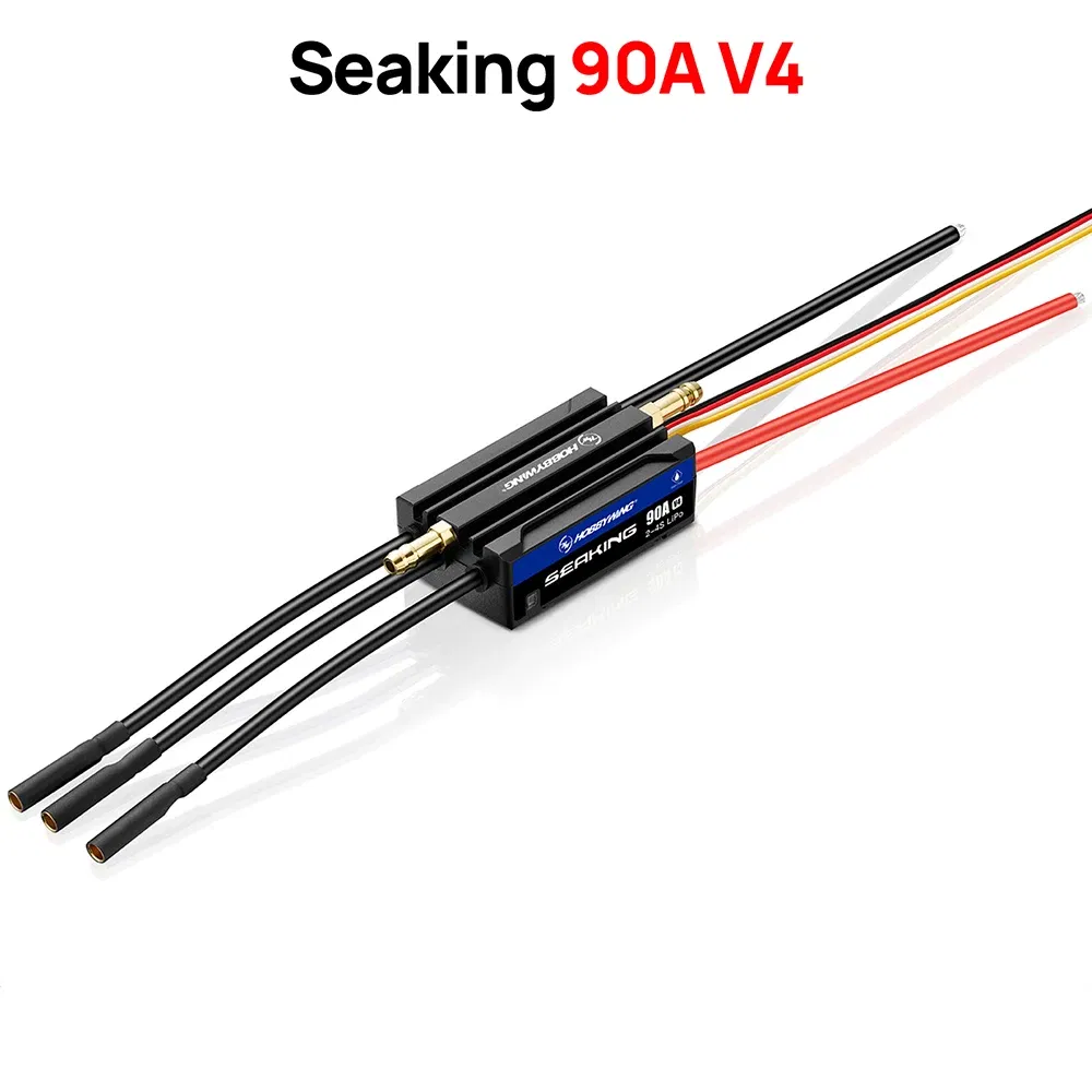 Color: Burgundy - HOBBYWING Seaking Brushless ESC Boat Sensorless ESC 30A 60A 90A 120A 160A V4 Series IP67 Waterpoof Built-in BEC For RC Boats