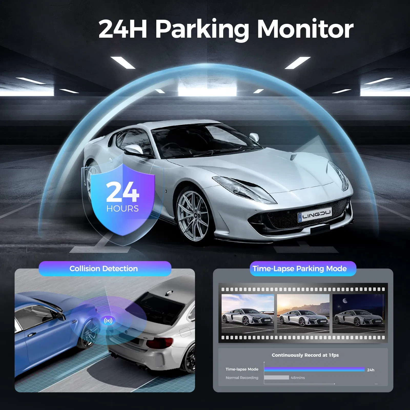 Color Name: WHITE, Ships From: CHINA, Sd Card Memory: 32G - LINGDU D100 2.5K Dash Cam Front MINI Dash Camera for Cars Voice Control WDR Car DVR Parking Mode Built-in GPS WiFi Night Vision