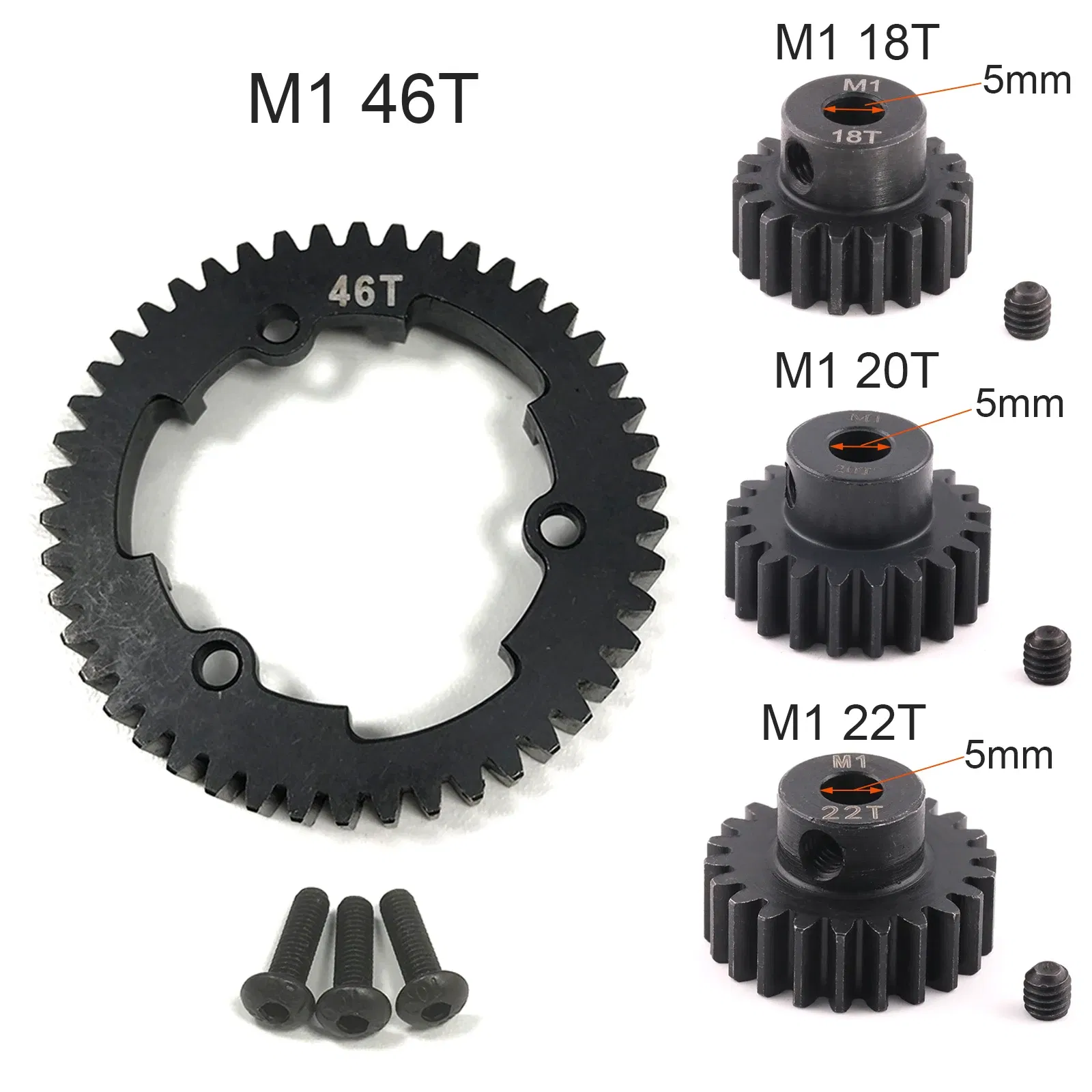 Color: PURPLE - M1 46T 50T 52T 54T HardenedSteel Motor gear for 1/5 Traxxas X-Maxx 1/7 X0-1 1/10 Maxx 1/10 E-REVO 2.0 VXL RC Model Upgrade Parts