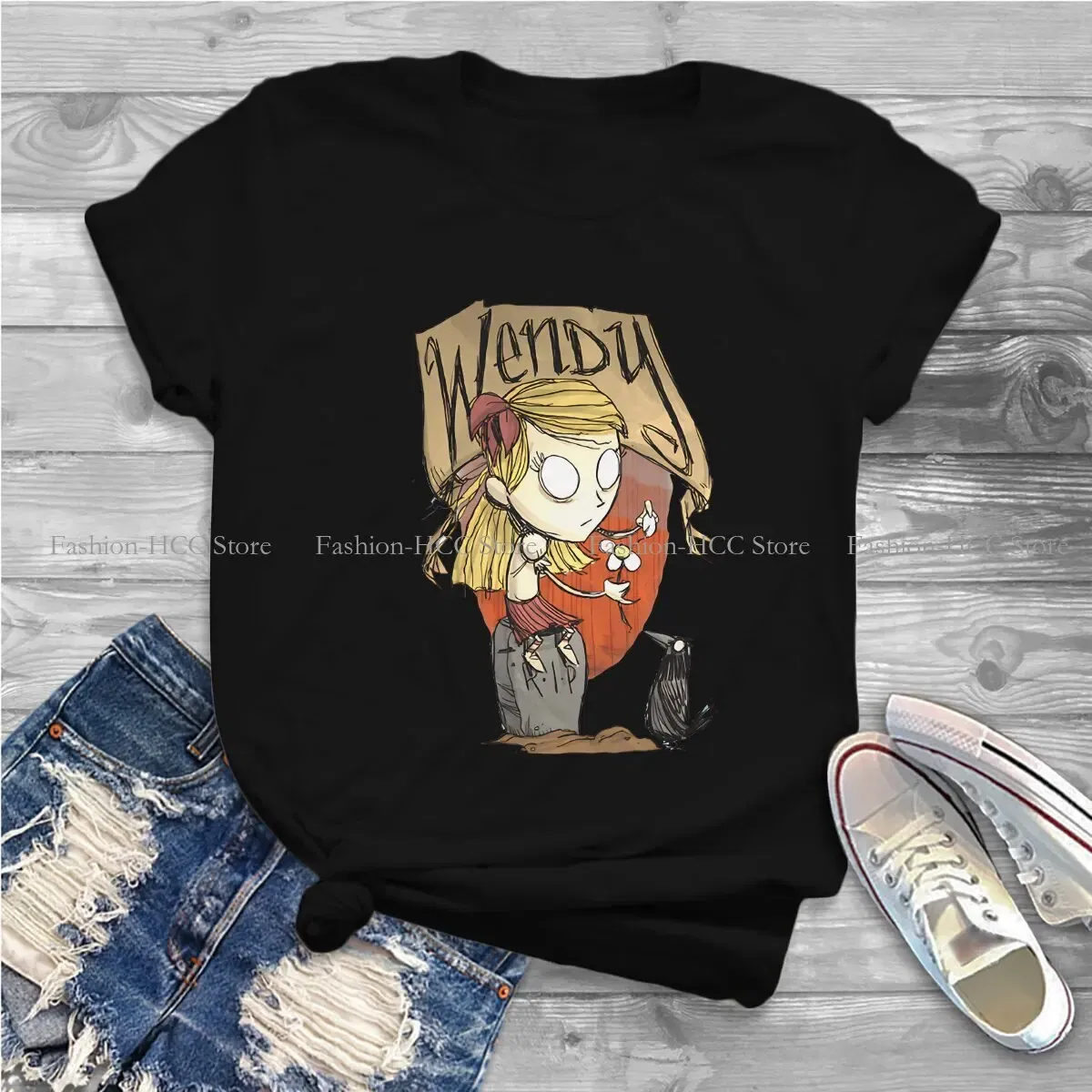 Color: WHITE, Size: XXL - Wendy And Cat Style Polyester TShirt Dont Starve Top Quality New Design Gift Clothes T Shirt Short Sleeve