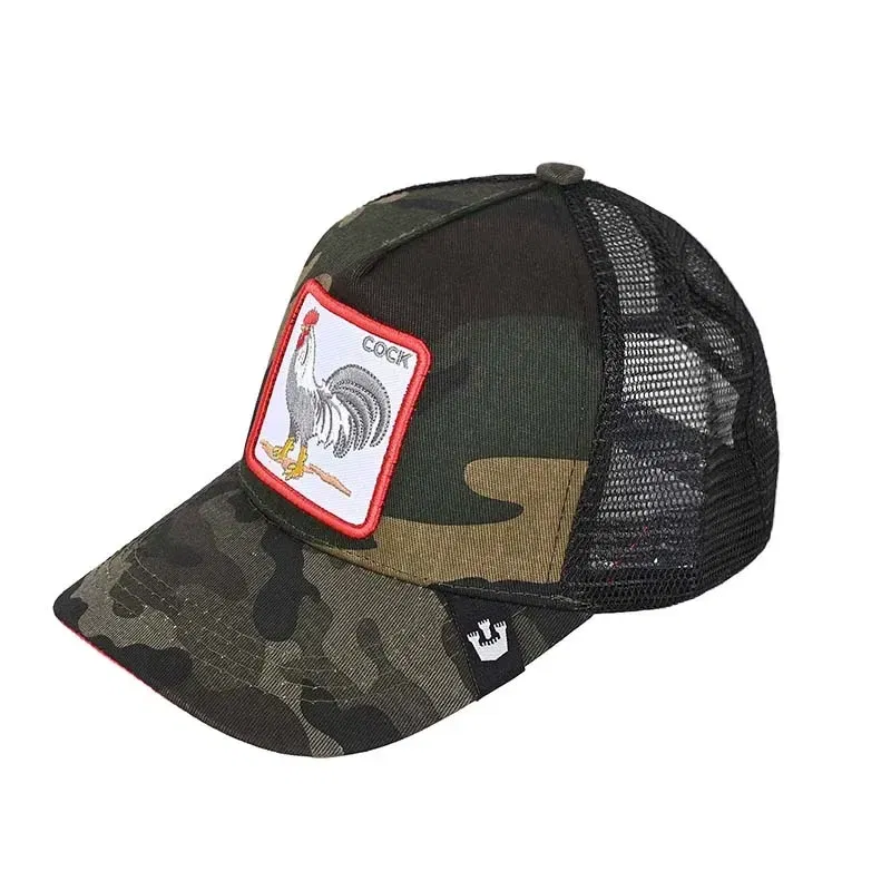Color: Silver - Baseball Caps Men Women Snapback Hip Hop Cap With Fashion Animals Embroidery Summer Breathable Mesh Trucker Caps Streetwear Bone