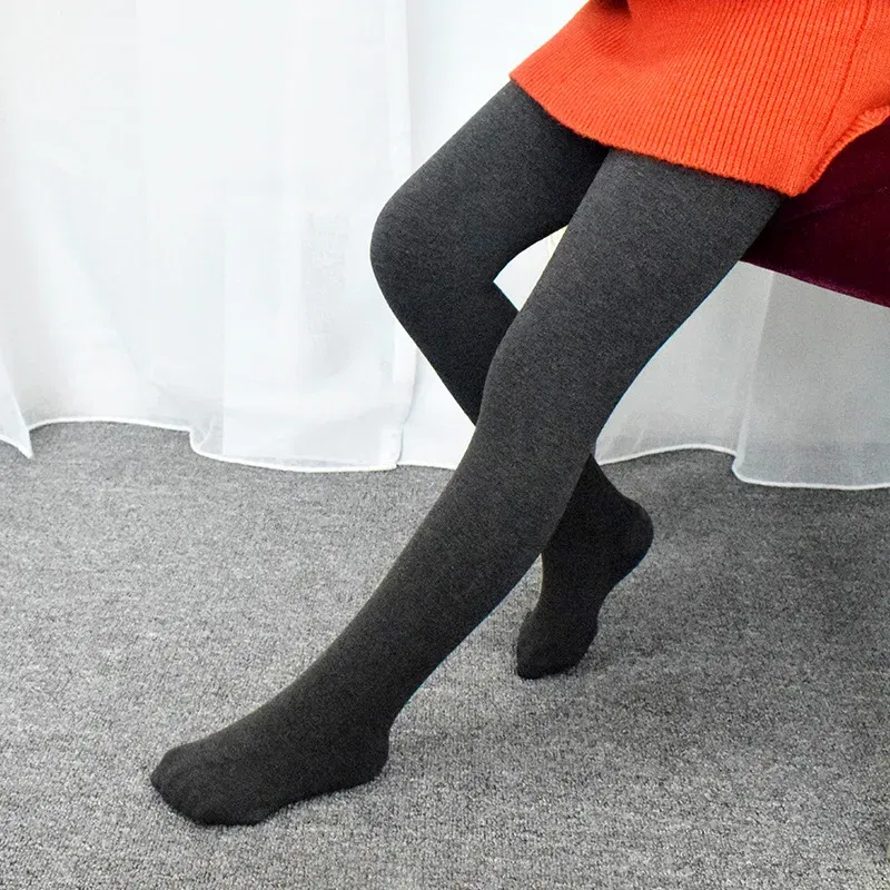 Color: Yellow, Size: 100cm - High Quality Winter Fur Girls Leggings Thick Velvet Children Pants Warm Elastic Waist Cotton Kids Girls Trousers