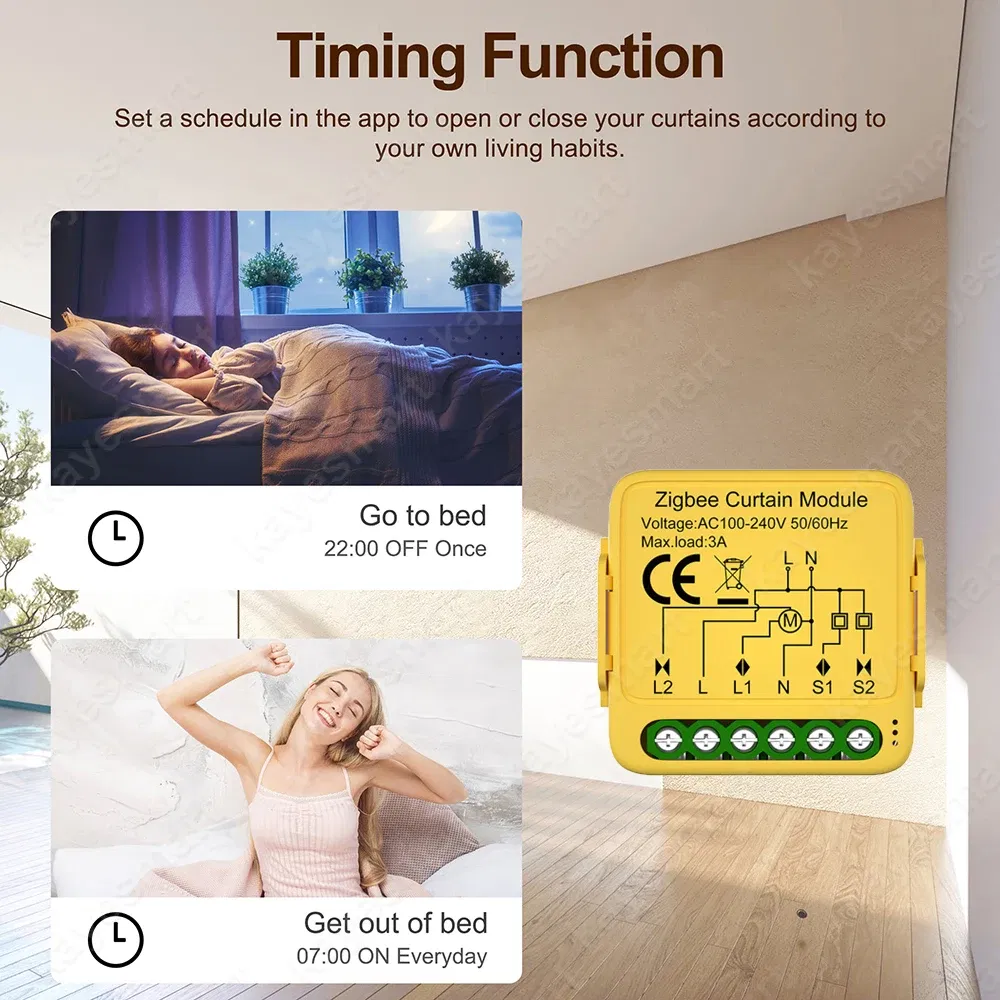 Color: Black, Ships From: CHINA - Tuya Smart WiFi Zigbee Curtain Switch Module Connected Roller Shutters Blind Motor Smart Life APP Works with Alexa Google Home