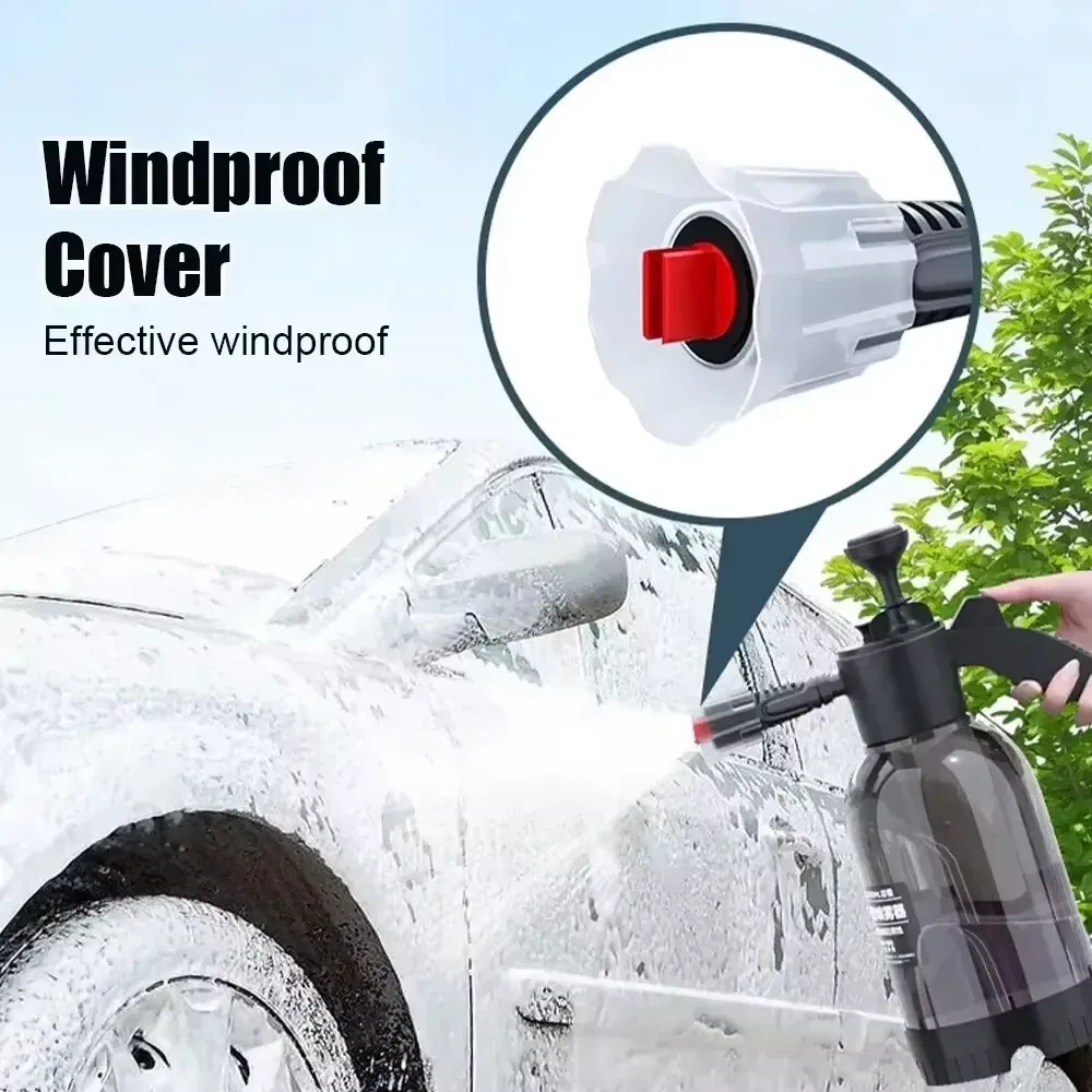 Color: black - 2L Hand Pump Foam Sprayer Pneumatic Washer Foam Snow Foam High Pressure Car Wash Spray Bottle for Car Home Cleaning