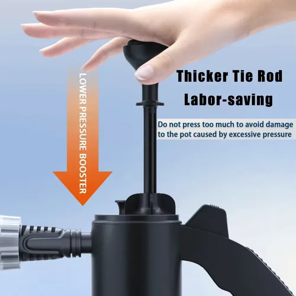 Color: black - 2L Hand Pump Foam Sprayer Pneumatic Washer Foam Snow Foam High Pressure Car Wash Spray Bottle for Car Home Cleaning