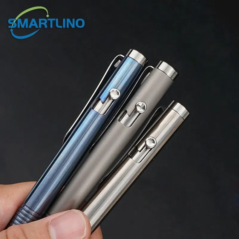 Color: Pink - High Quality Titanium Tactical Bolt Action Ballpoint Pen Self Defense EDC Writing Tools for Outdoor Traveling Office Gift