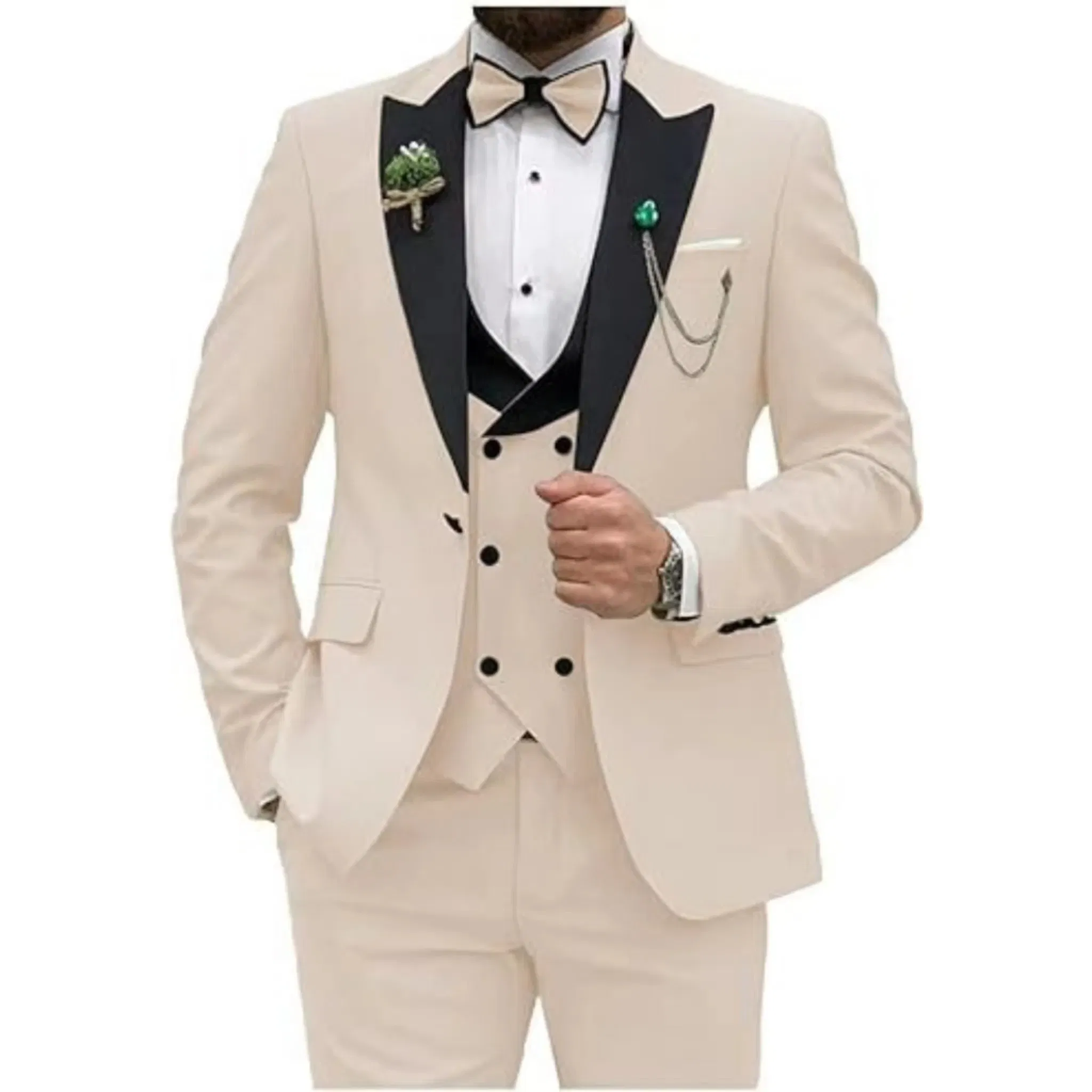 Color: Fuchsia, Size: One Size - Men Suit Colorful Luxury Blazer Vest And Pant Sets 3 Piece Birthday Dress Business Prom Evening Party Costumes High Quality