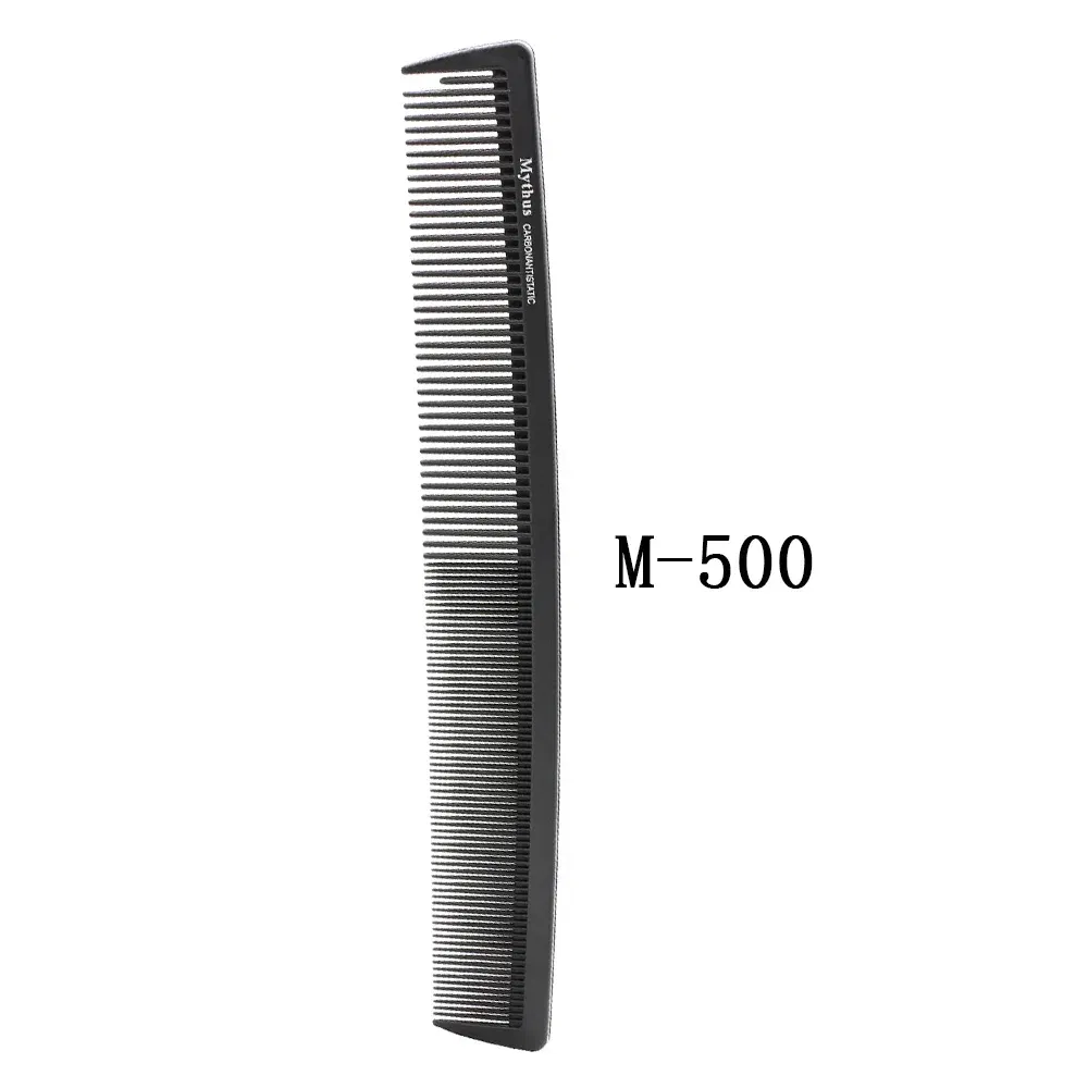 Color: Khaki - Mythus Hairdressing Carbon Comb For Haircut Barber Anti Static White Rat Tail Comb Beauty Professional Hair Styling Tools Comb