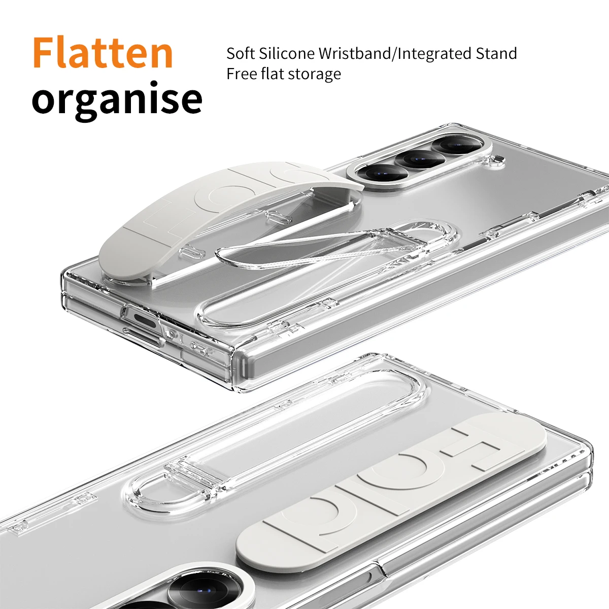 Color: Beige, Material: Cotton Fabric - Touch Pen Case For Samsung Galaxy Z Fold 6 5 4 3 Skin Friendly Folding Hinge with Elastic Wrist Band Screen Tempered Film Cover