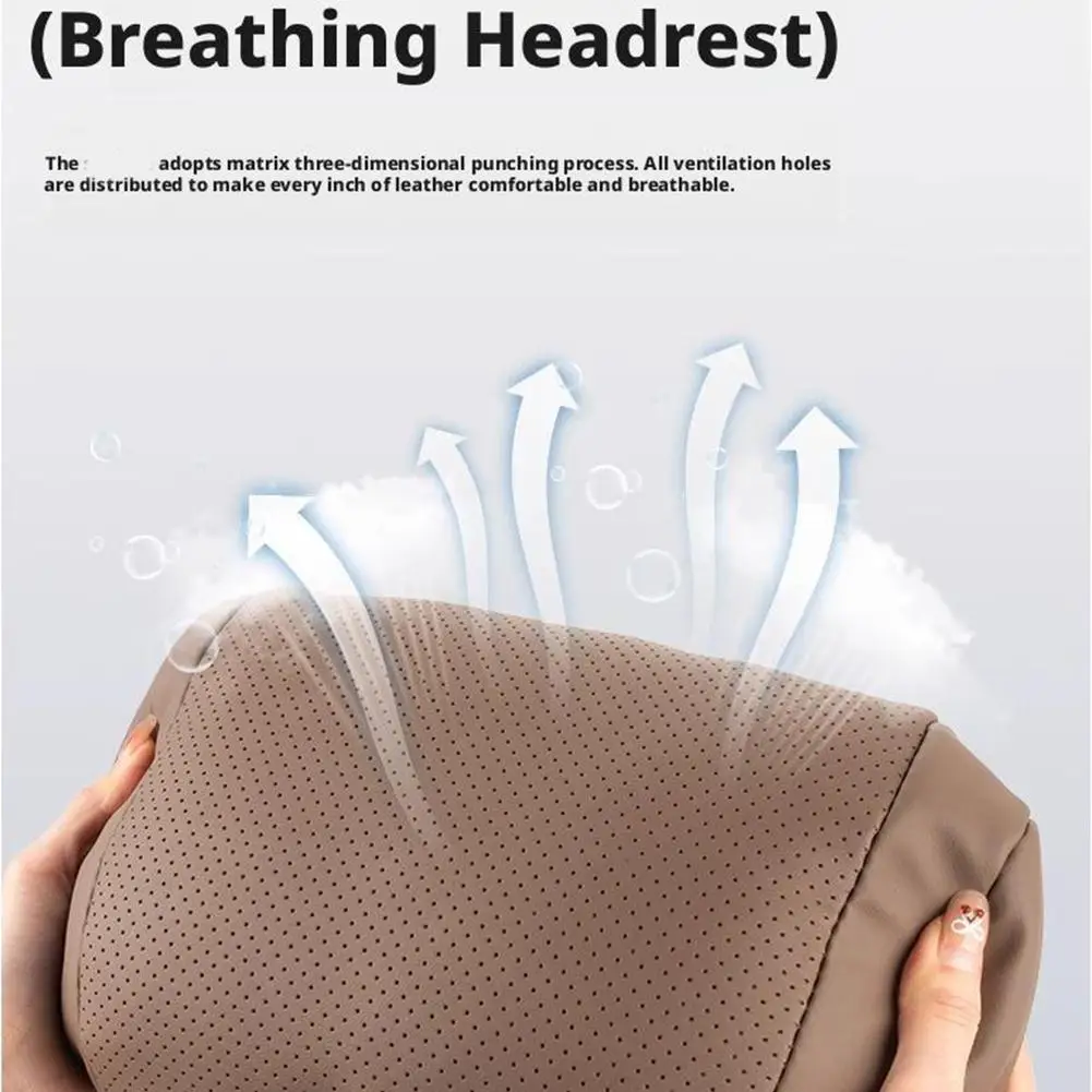 Color: WHITE - Universal Car Seat Headrest Neck Pillow, 3D Ergonomic Travel Neck Rest, Soft Fluffy Comfortable Neck Support, Neck Protection