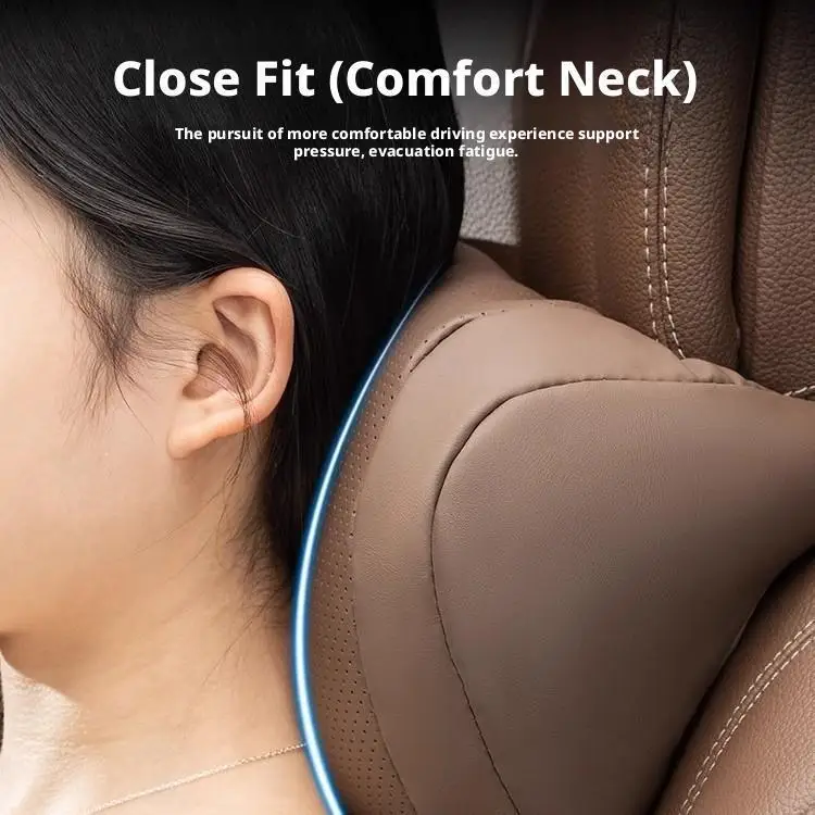 Color: WHITE - Universal Car Seat Headrest Neck Pillow, 3D Ergonomic Travel Neck Rest, Soft Fluffy Comfortable Neck Support, Neck Protection