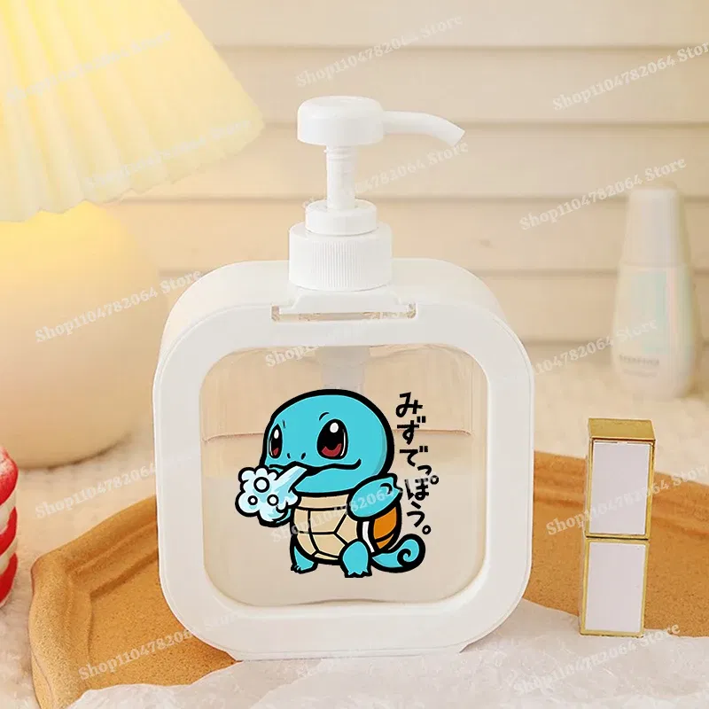 Color: Red - 1PCS Pokemons Soap Dispenser White Liquid Lotion Hand Pump Soap Dispenser Refillable Shampoo Bottle Plastic Hand Soap Dispenser
