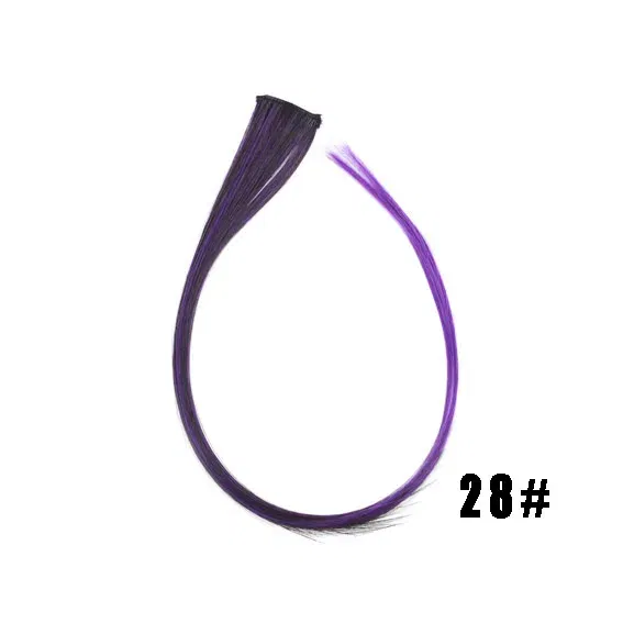 Color: OMBRE, Stretched Length: 22inches - Synthetic Clip-in Hair Extensions 22" Long Colorful Straight Hair Pieces Synthetic Hairpieces for Daily Festival Party