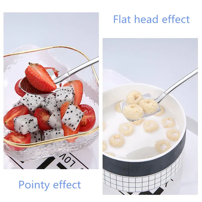 Color: light yellow, Ships From: CHINA - 2021 stainless steel spade spoon coffee stirring spoon eating watermelon dessert ice cream fruit salad spoon teaspoon