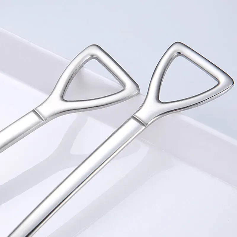 Color: light yellow, Ships From: CHINA - 2021 stainless steel spade spoon coffee stirring spoon eating watermelon dessert ice cream fruit salad spoon teaspoon