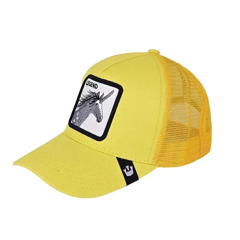 Color: DARK GRAY - Baseball Caps Men Women Snapback Hip Hop Cap With Fashion Animals Embroidery Summer Breathable Mesh Trucker Caps Streetwear Bone