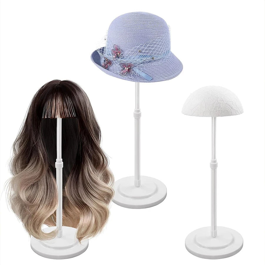 Color: black - 1Pc Adjustable Height Wig Stand, Portable Wig Head Holder Tools Hat Display, Non-Slip Wig Stand for Women