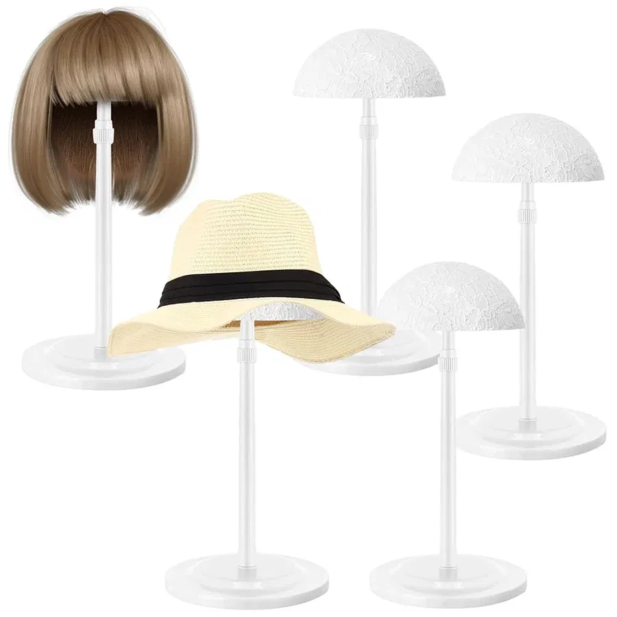 Color: black - 1Pc Adjustable Height Wig Stand, Portable Wig Head Holder Tools Hat Display, Non-Slip Wig Stand for Women
