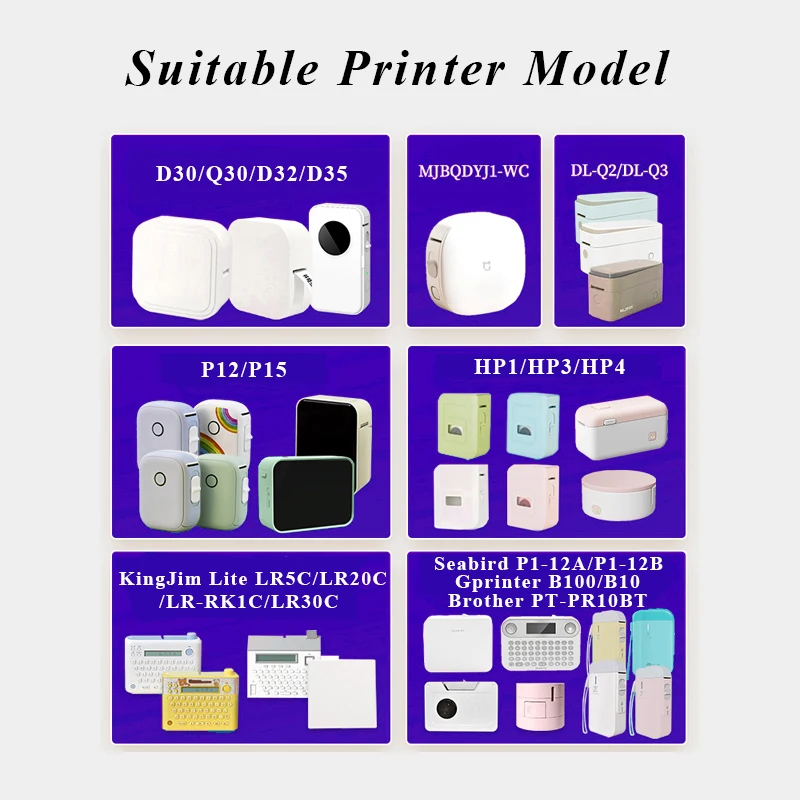 Color: WHITE - 3pcs 15mm x7m Continuous Label Paper fit for P12 P15 Phomemo D30 Q30 Printer Waterproof Self Adhesive Thermal Printer Sticker