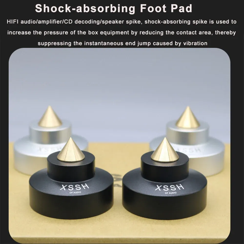 Color: Red, Bundle: Bundle 1 - 2023 New Shock Absorber Spikes XSSH Audio Audiophile Damping Pad HIFI Speaker CD Player Amplifier Aluminium isolation Feet Spike