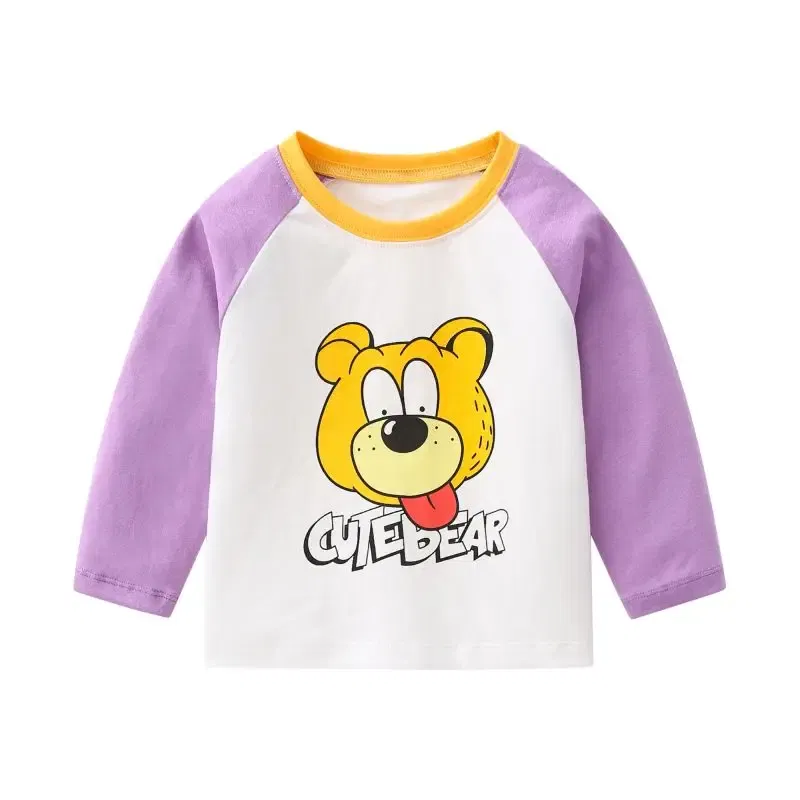 Color: Yellow, Kid Size: 3T?€?€·?¤–运动?‰ - Children's long-sleeved T-shirt 2024 spring & fall new style small and medium-sized kidsren's baby round neck bottoming shirt