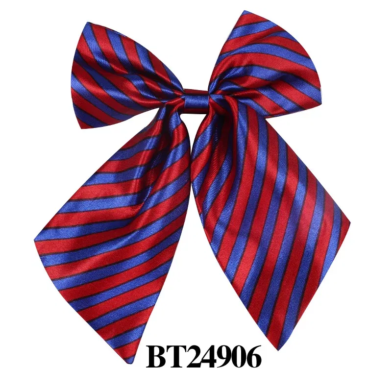 Color: GRAY - Striped Ladies Bowtie Classic Shirts Bow Tie For Women Business Wedding Bowknot Plaid Bow Ties Butterfly Girls Suits Bowties