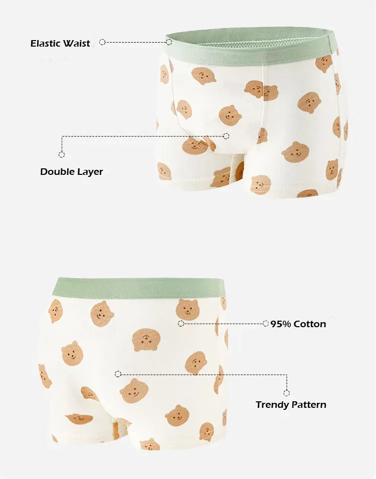 Color: Blue, Kid Size: 4T - Kids Boys Underwear Spring Newest Baby Underpants Children 4pcs Cotton Briefs Boys Boxer Shorts Baby Underwear