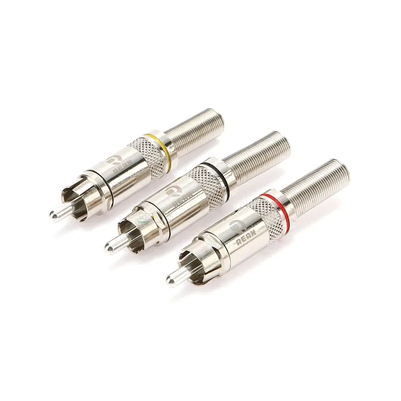 Color: PURPLE - Original Neutrik's REAN Gold-plated Phono RCA Connector Audio Video Lotus Plug NYS373 Cable Connector NYS366 with Spring Tail