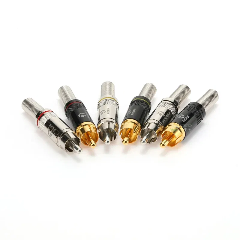 Color: PURPLE - Original Neutrik's REAN Gold-plated Phono RCA Connector Audio Video Lotus Plug NYS373 Cable Connector NYS366 with Spring Tail